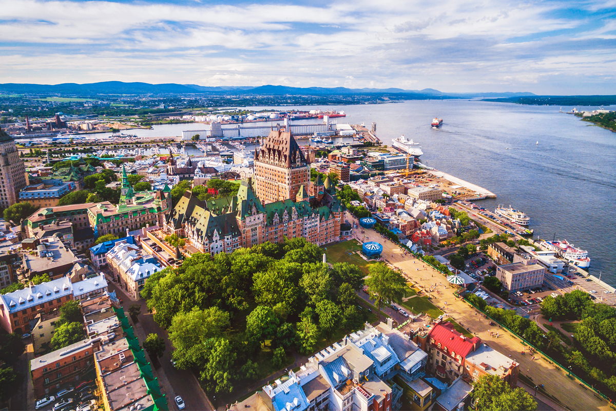 Aerial view of Québec City