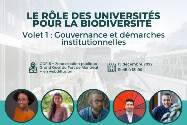 COP15 Le rôle des universités pour la biodiversité : Gouvernance et démarches institutionnelles